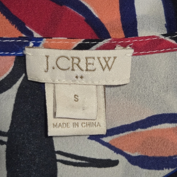 J Crew Women Colorful Butterfly Peace Print Boat Neck Blouse Size Small - Picture 6 of 8